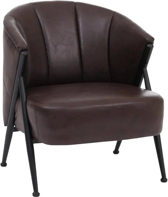 MCW Sessel P30 Lounge Chair im Retro-Design mit Armlehnen aus Kunstleder und Metallgestell, Dunkelbraun, B/T/H: 74 x 65 x 72 cm - Bild 2