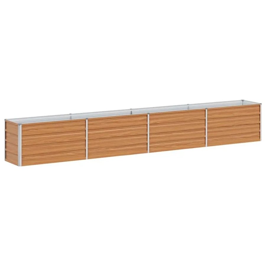 vidaXL Hochbeet aus verzinktem Stahl in Hellbraun, B/T/H: 320 x 40 x 45 cm - Bild 2