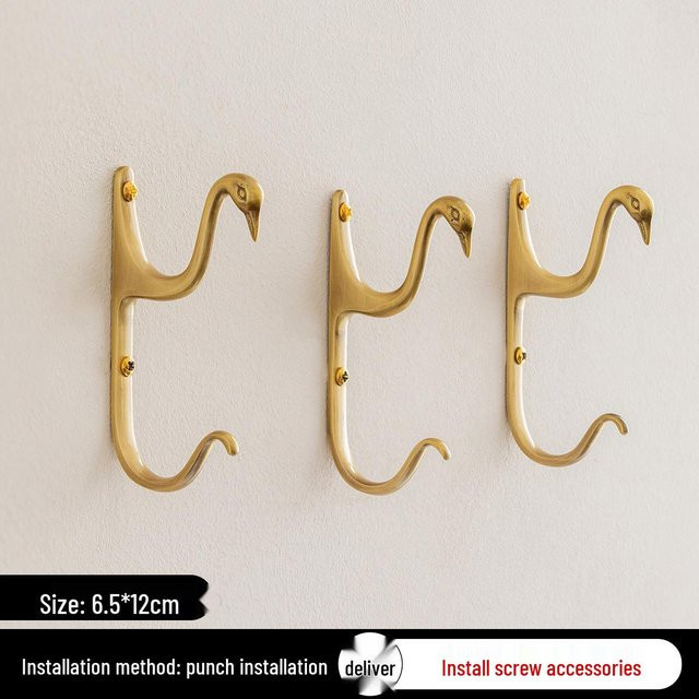 Chose One Garderobenhaken Schwan aus Messing in Gold - Bild 1