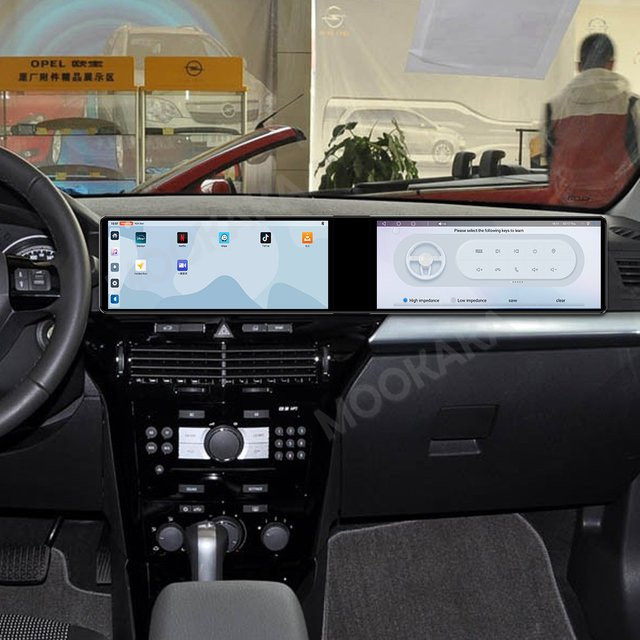 Aotsr Android Dual Screen Auto Radio Stereo Multimedia Player für Opel Astra 2004-2010 mit 24,6 Zoll, 8 GB RAM, 128 GB Speicher, GPS und CarPlay, Schwarz - Bild 1