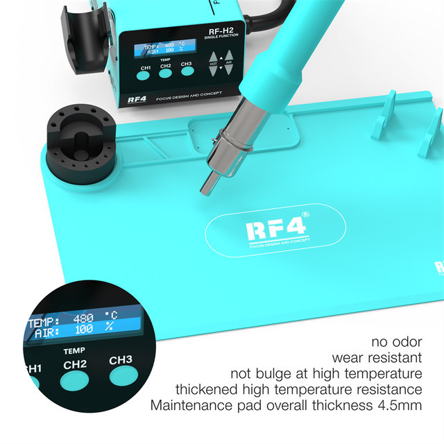 Rf4 Universal Silikon Arbeitsmatte für Handyreparaturen mit Halterung, hitzebeständig, Farbe: Türkis - Bild 1