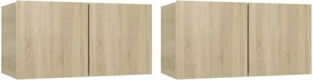 vidaXL 4-tlg. TV-Schrank-Set Modell 34 aus Holzwerkstoff in Sonoma-Eiche und Beige - Bild 1