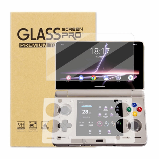 AYN THOR Displayschutz aus gehärtetem Glas mit 9H Härtegrad und Dual-Screen-Schutzfolie, transparent - Bild 1