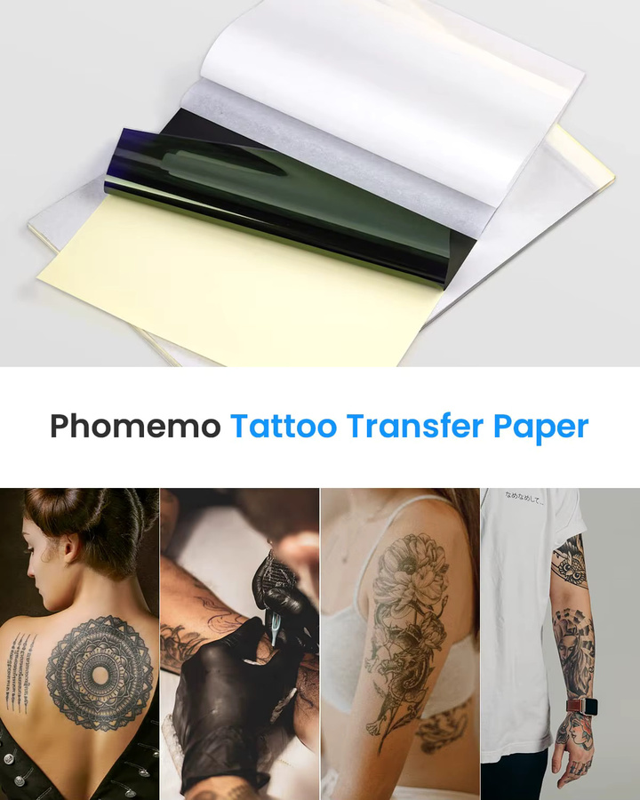 Zodi Tattoo Transfer Papier 100 Blatt A4 Thermoschablonen Papier für Phomemo M08F M832 M834 M835 DIY Drucker in Weiß - Bild 2