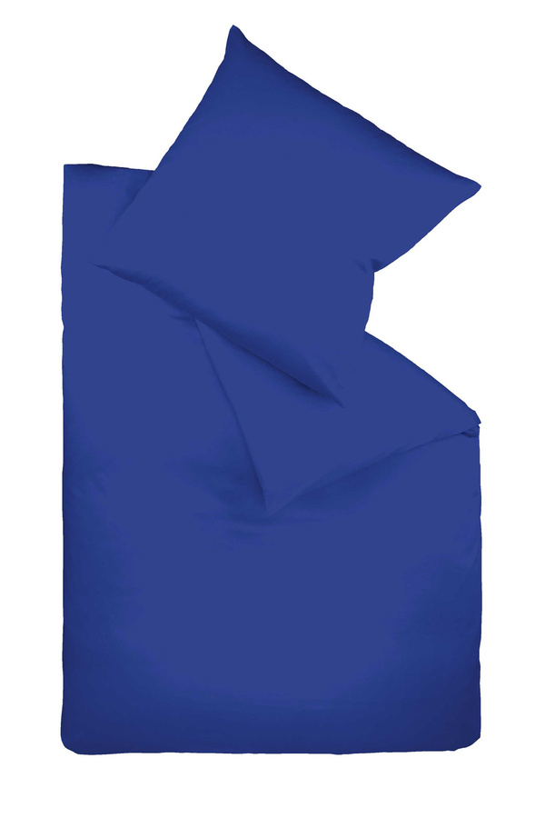 Fleuresse Bettwäsche aus Mako-Satin aus Baumwolle mit Reißverschluss, Blau, 200 x 200 cm - Bild 1