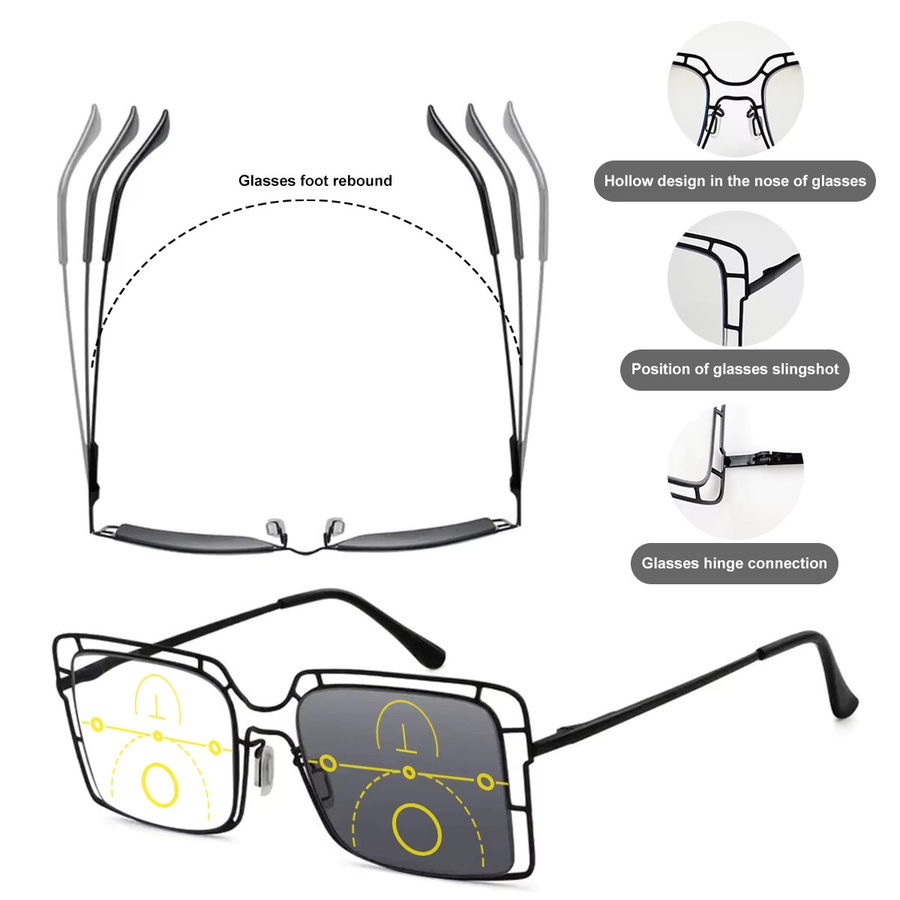 ZOZO TOMI Lesebrille, randlos, Metall, transparent, Unisex - Bild 4