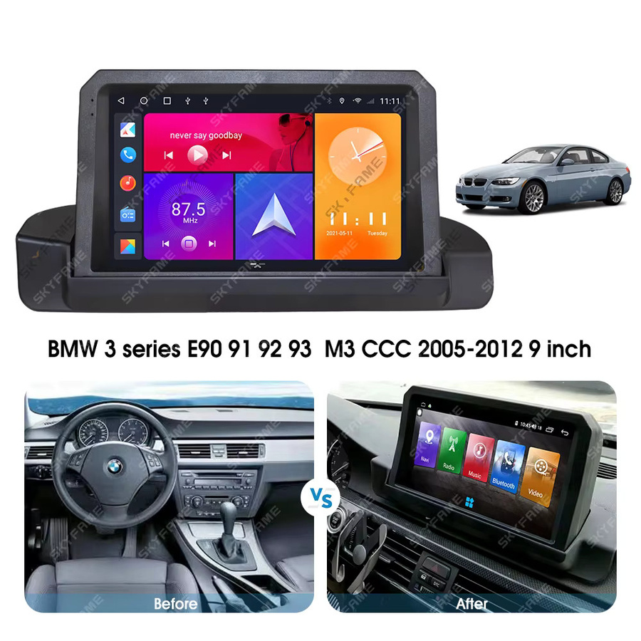 SKYFAME Rahmen-Fascia-Adapter mit Canbus Box für Android Radio, 9/12,3 Zoll, Schwarz, Einbausatz für BMW 3er Serie E90 E91 E92 E93 M3 - Bild 5