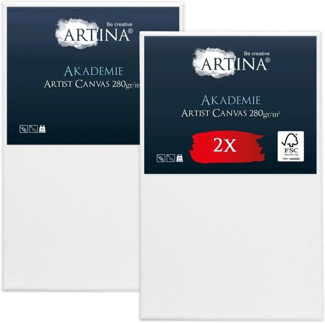 Artina Akademie Keilrahmen Set aus FSC Holz in Weiß, B: 60 cm, H: 80 cm, 2-teilig - Bild 1
