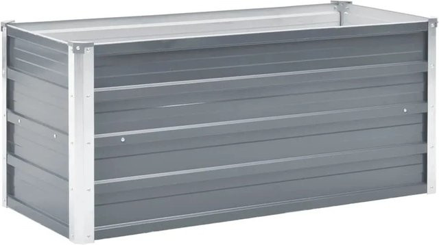 vidaXL Garten-Hochbeet aus verzinktem Stahl in Grau, B/T/H: 100 x 40 x 45 cm - Bild 1