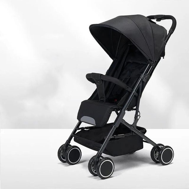 WTEMPO Multifunktionaler Reise-Buggy, faltbarer Kinderwagen in Schwarz, B/T/H: 85 x 49 x 97 cm - Bild 1