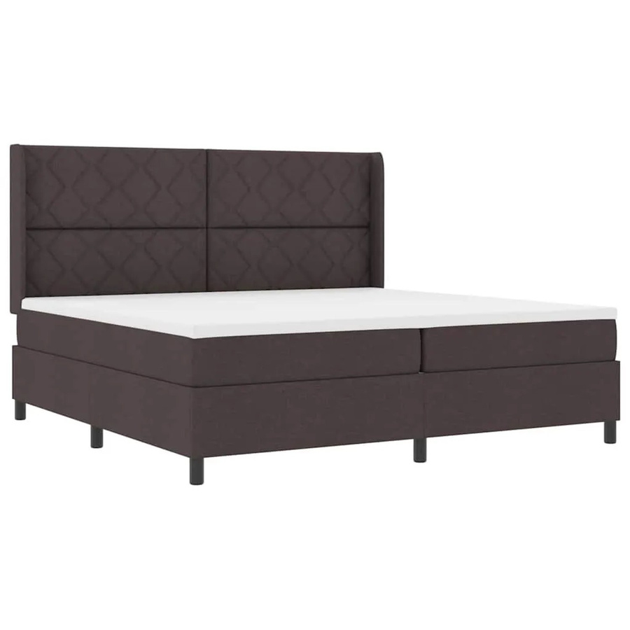 vidaXL LED Boxspringbett mit Matratze Dunkelbraun B/T/H: 200 x 200 x 128 cm - Bild 2