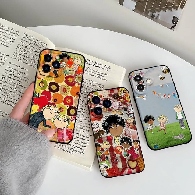 Mesuca Charlie und Lola Retro Handyhülle für iPhone 17 16 15 14 13 12 11 Pro Max Plus in Multicolour - Bild 1
