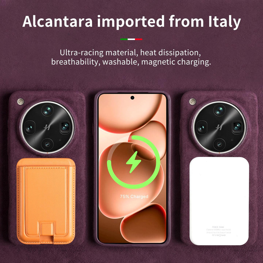 Magnetische Alcantara Rückseitenhülle Case für OPPO Find X9 Pro X8 Ultra X6 Pro X7 Ultra Reno 9 Pro Plus in Purple - Bild 3
