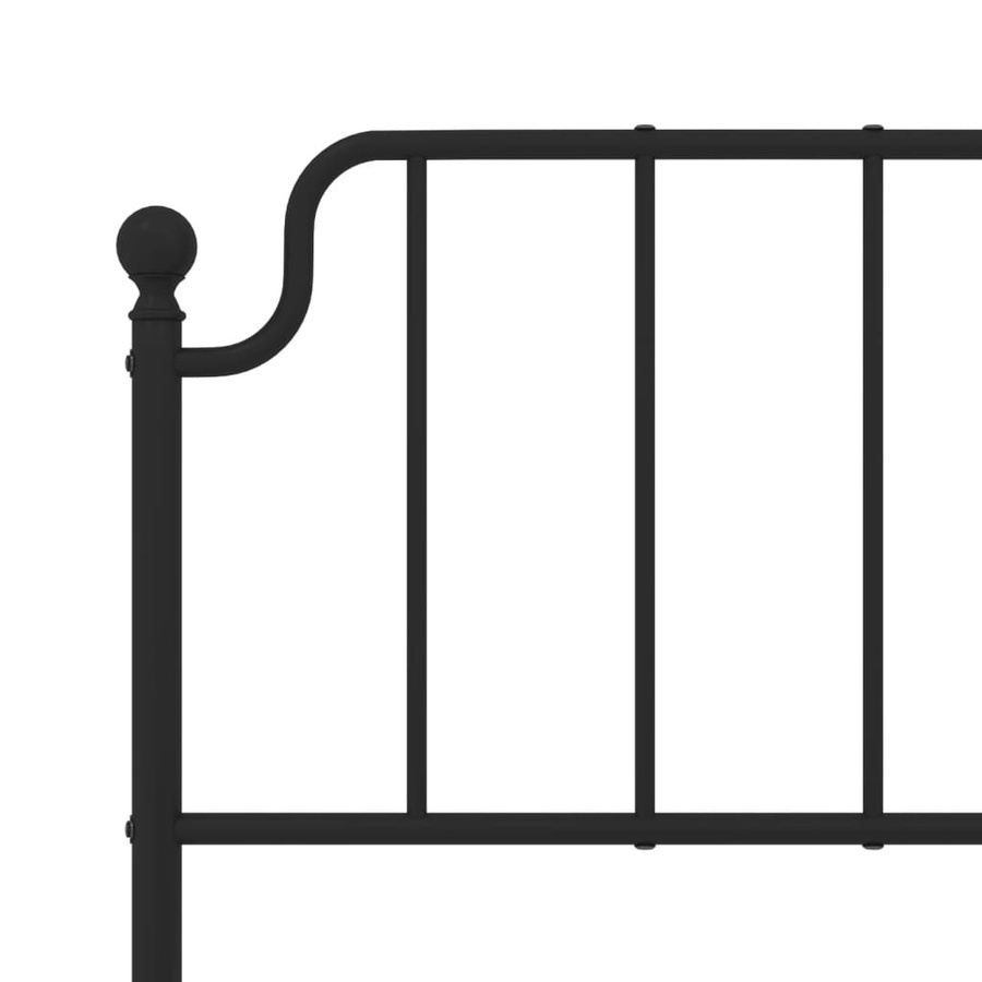 vidaXL Metallbettgestell mit Kopfteil aus Stahl in Schwarz, B/T/H: 100-120 x 200 cm - Bild 3