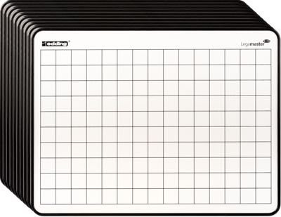 Legamaster Lerntafel magnetisch, 2-seitig blanko und kariert, weiß, B: 30,5 cm, H: 22,9 cm, 10 Stück - Bild 1