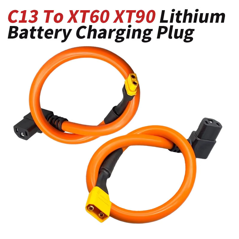 DIVEDEER Hochstrom-Stecker und -Buchse XT60/XT90 auf C13 für Lithium-Batterien, 45A, Orange, 6mm - Bild 3