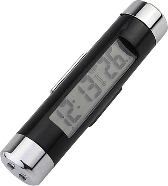 CosyHome 2 in 1 Auto Elektronische Uhr und Thermometer mit leuchtender LED Digitalanzeige für den Lüftungsauslass in Blau oder Schwarz - Bild 1
