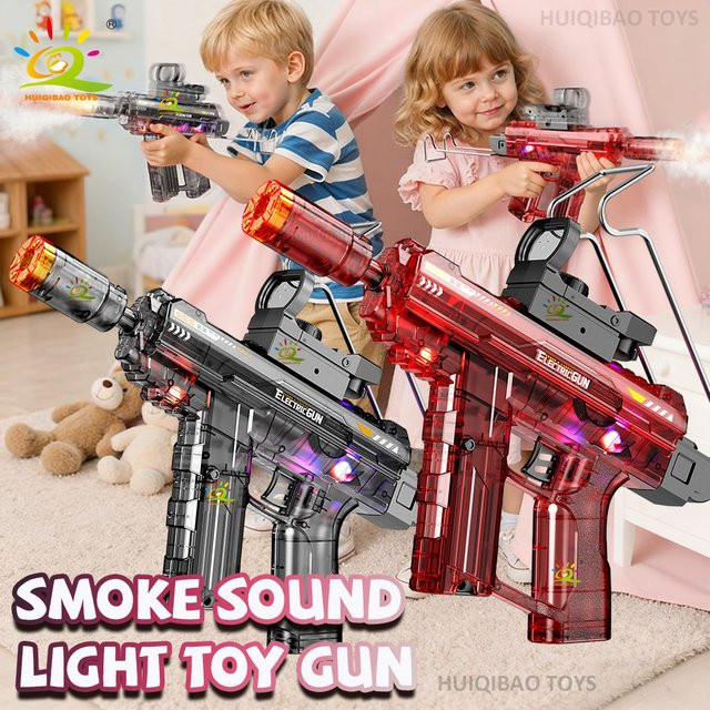 HUIQIBAO UZI Automatische Maschine Pistole, mit Led Licht, Rauch Pistole Spielzeug - Bild 1