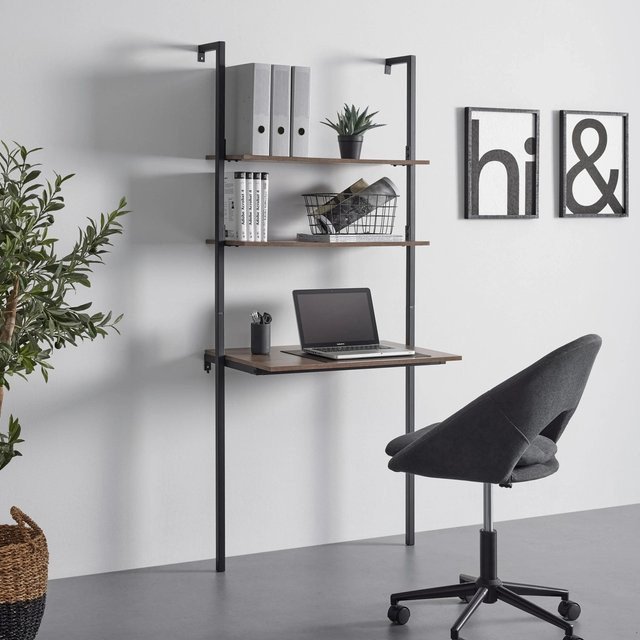 Bessagi Home Wandregal Maja in Nussbaumfarben aus MDF, Breite: 80 cm, Tiefe: 50 cm, Höhe: 30 cm - Bild 1