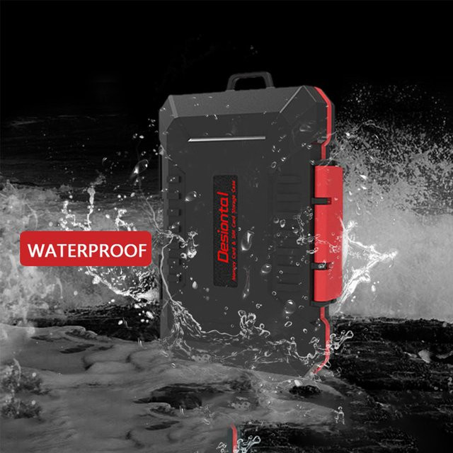Desiontal E8 SD-Kartenhalter wasserdichte und stoßfeste Speicherkarten-Aufbewahrungsbox aus ABS in Schwarz - Bild 1