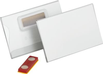 Namensschild Durable mit Magnetbefestigung, verdrehsicher, transparent, 25 Stück, B: 90 mm, H: 54 mm - Bild 1