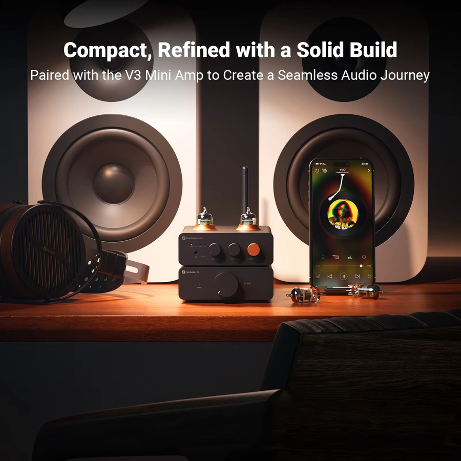 Fosi Audio GR40 Bluetooth USB DAC Kopfhörerverstärker und Röhrenvorverstärker in Schwarz - Bild 4