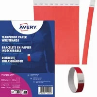Avery Zweckform Eventband TYVRD-50 Einlassbänder aus Tyvek, rot, nummeriert, 500 Stück, B: 1,9 cm, L: 25,6 cm - Bild 1