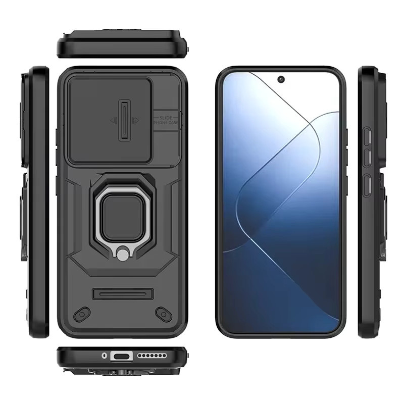 Mode Rüstung Magnetische Handyhülle mit Ring und Kamera-Schutz für OnePlus 11 12 13 R T ACE 2 3 5 PRO Nord 4 in Schwarz und Blau - Bild 2