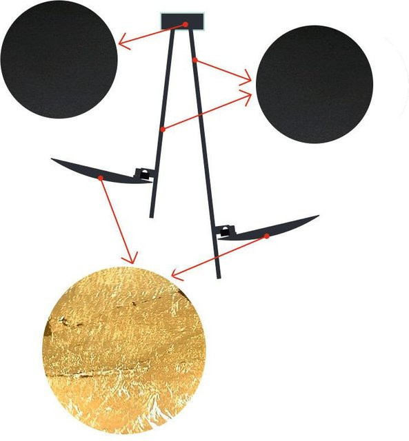 Catellani & Smith Lederam C2 LED-Deckenleuchte in Schwarz und Gold mit warmweißem Licht - Bild 1