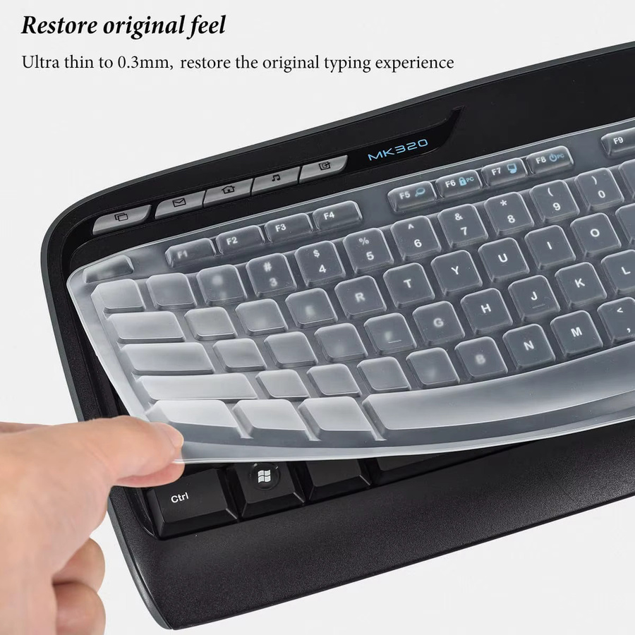 Transparente Silikon-Tastaturabdeckung für Logitech MK320 MK330 K330 MK335 als Tastaturschutzfolie - Bild 5