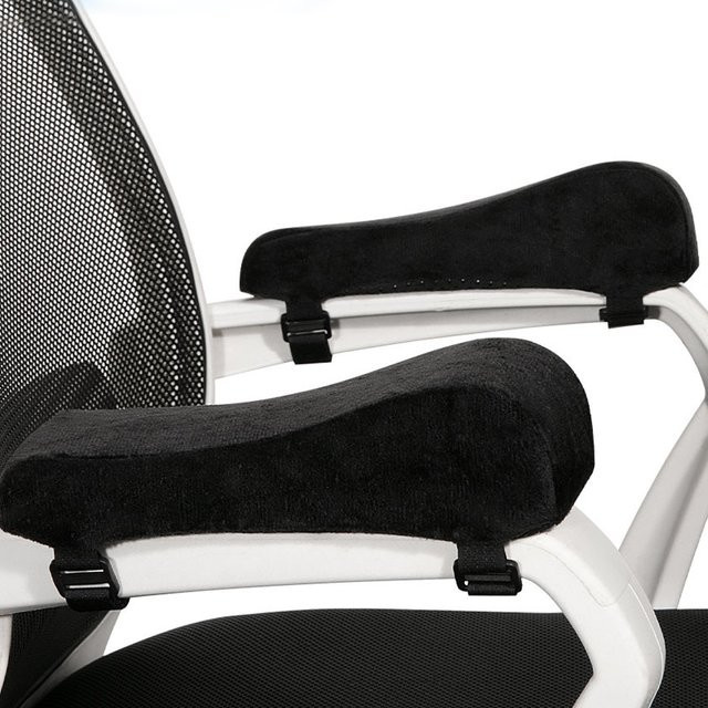 LIUSHADUOLA 2er Set ergonomische Armlehnenpolster in Schwarz zur Druckentlastung für deinen Bürostuhl - Bild 1