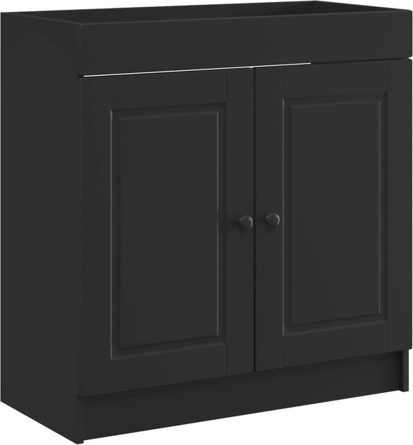 vidaXL Badschrank Schwarz modern Unter dem Waschbecken mit Schranktüren und Regalfächern B/T/H: 78,5 x 37,5 x 81 cm - Bild 1