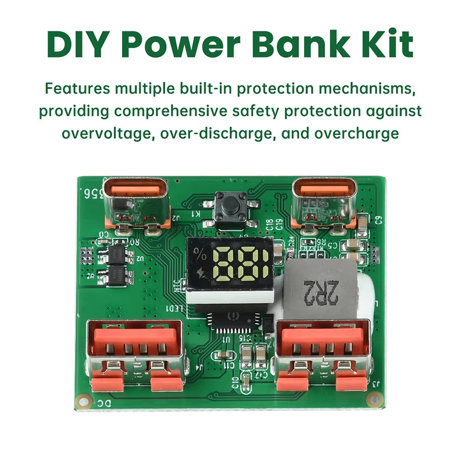 diymore Typ-C Schnelllademodul 22,5W für DIY Mobile Powerbank mit PD/QC/VOOC Unterstützung, Farbe: Grün - Bild 2