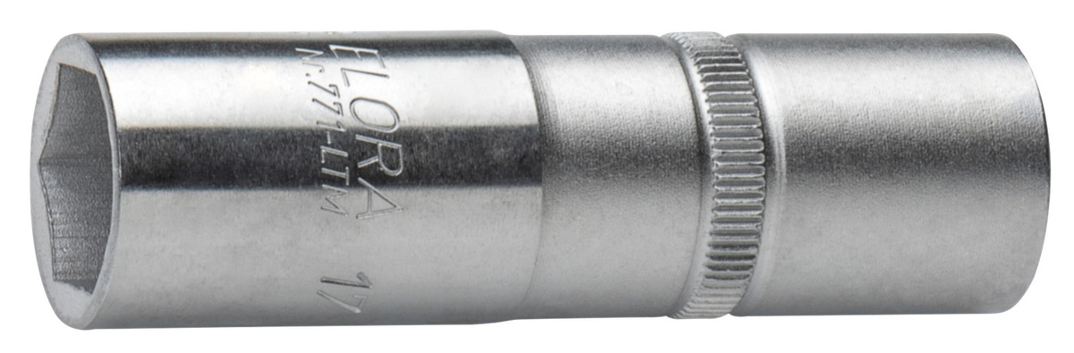 Elora Steckschlüssel-Einsatz 1/2 Zoll Zwölfkant extra tief Silber 17 mm - Bild 1