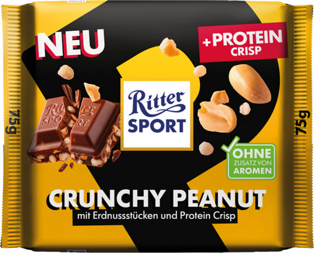 Ritter Sport Protein Crisp Crunchy Peanut Schokoladentafel 75 g - Bild 1