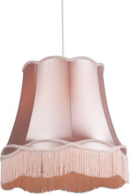 QAZQA Retro Hängelampe Granny in Pink mit Stoffschirm, dimmbar, E27, Höhe: 45 cm - Bild 1
