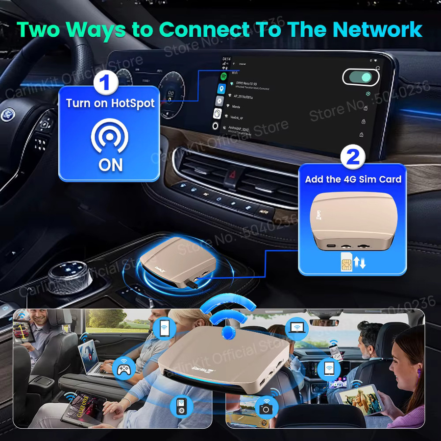 CarlinKit CarPlay Ai Box Android 15 Ultra mit SM6350 Chip, 8GB RAM + 256GB/128GB Speicher, WiFi 6 Wireless Android Auto Adapter und Smart TV Box - Bild 6