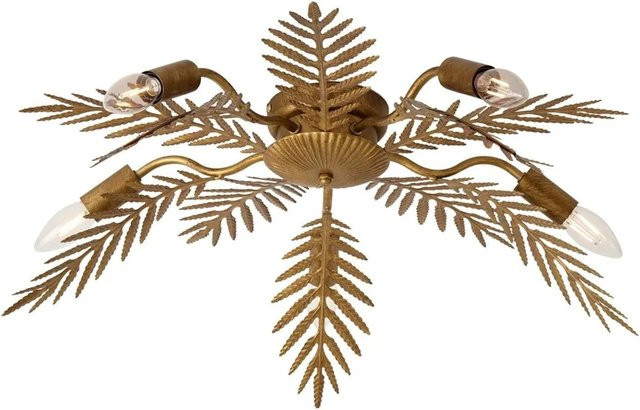 QAZQA Vintage Deckenleuchte Botanica in Gold/Messing, 5-flammig, Art Nouveau Design, dimmbar, E14 Fassung - Bild 1