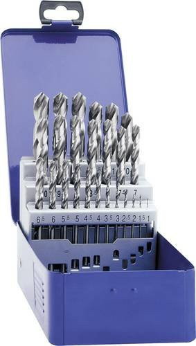 Exact 32003 HSS Metall-Spiralbohrer-Set 19-teilig, geschliffen, DIN 338, Zylinderschaft, Farbe: Silber - Bild 1