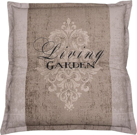 GO-DE TEXTIL Gartenauflage Living Garden Hocker-Auflage aus Polyester in Beige, gesteppt