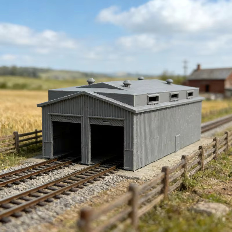 FunTrying Miniatur-Eisenbahndepot Modellbahnhof, 1:160 (Spur N), DIY-Bausatz - Bild 2