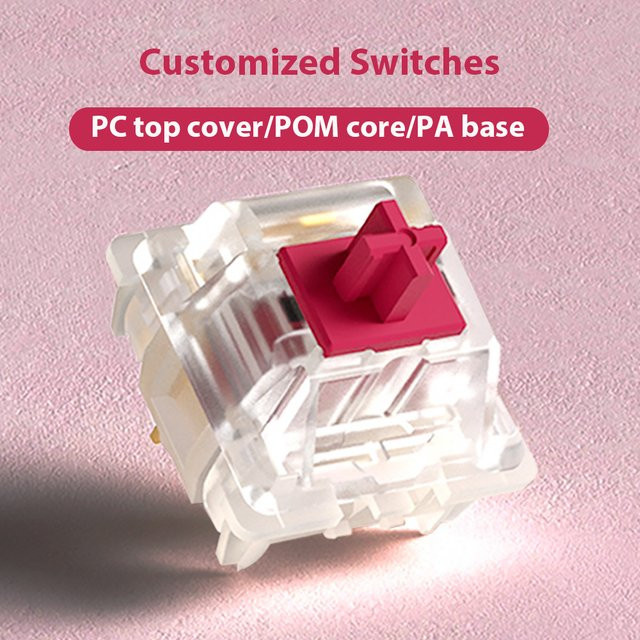 KTT V2 Mechanische Tastatur Schalter Weinrot, Lineare 3-polige POM Schalter, Transparent, für Cherry MX RGB DIY-Tastaturen - Bild 1