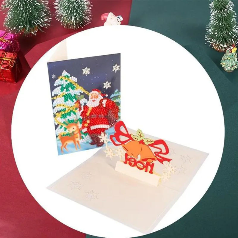 SZ-Damai 3D Stereo Grußkarte zum Diamantmalen als DIY Weihnachtsgeschenk, mehrfarbig - Bild 1
