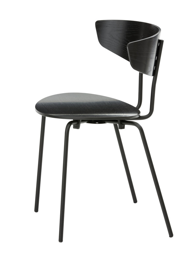 Ferm Living Herman Stuhl aus Eichenfurnier und Metall in Schwarz Matt - Bild 2