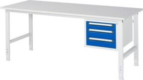 Rau Arbeitstisch Tom KM04 höhenverstellbar, Farbe: Grau/Weiß, B/T/H: 200 x 80 x 76-108 cm - Bild 1