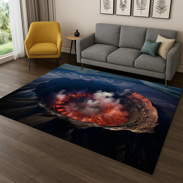 Lodestar Vulkan Magma Gestein Teppich, Mehrfarbig, B/T: 60 x 40 cm - Bild 1