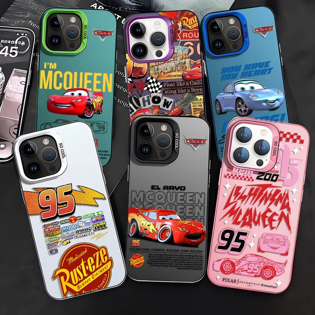 HOT Cars L-Lightning M-McQueen Handyhülle für iPhone (alle Modelle) mit sturzsicherer matter Rückseite in Multicolour - Bild 1