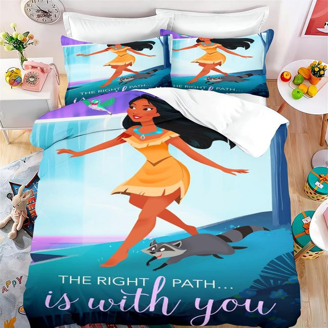 Paslu Pocahontas Bettwäsche-Set mit Motiv, 3-teilig, Mehrfarbig, B/H: 135 x 200 cm - Bild 1