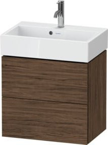 Duravit Waschtischunterschrank Compact L-Cube in Nussbaum dunkel, Wandmontage, 2 Schubladen, B/T/H: 58,4 x 39,1 x 54,4 cm - Bild 1