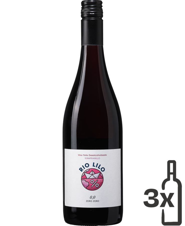 Rio Lilo Tempranillo Rotwein, Spanien, 0,0%, 3 x 0,75 l - Bild 2